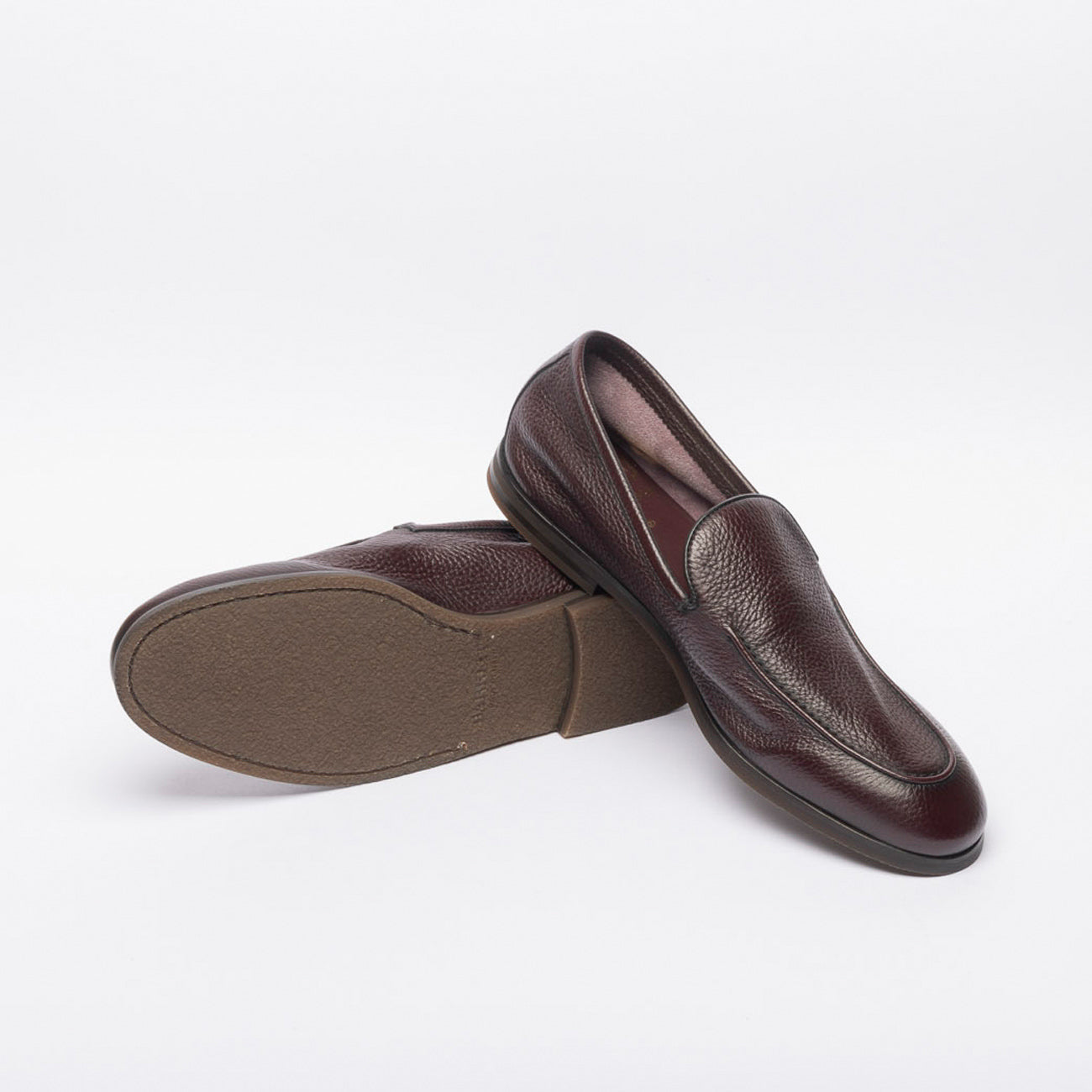 Mocassino slip-on Barrett 221U069 in pelle martellata bordeaux