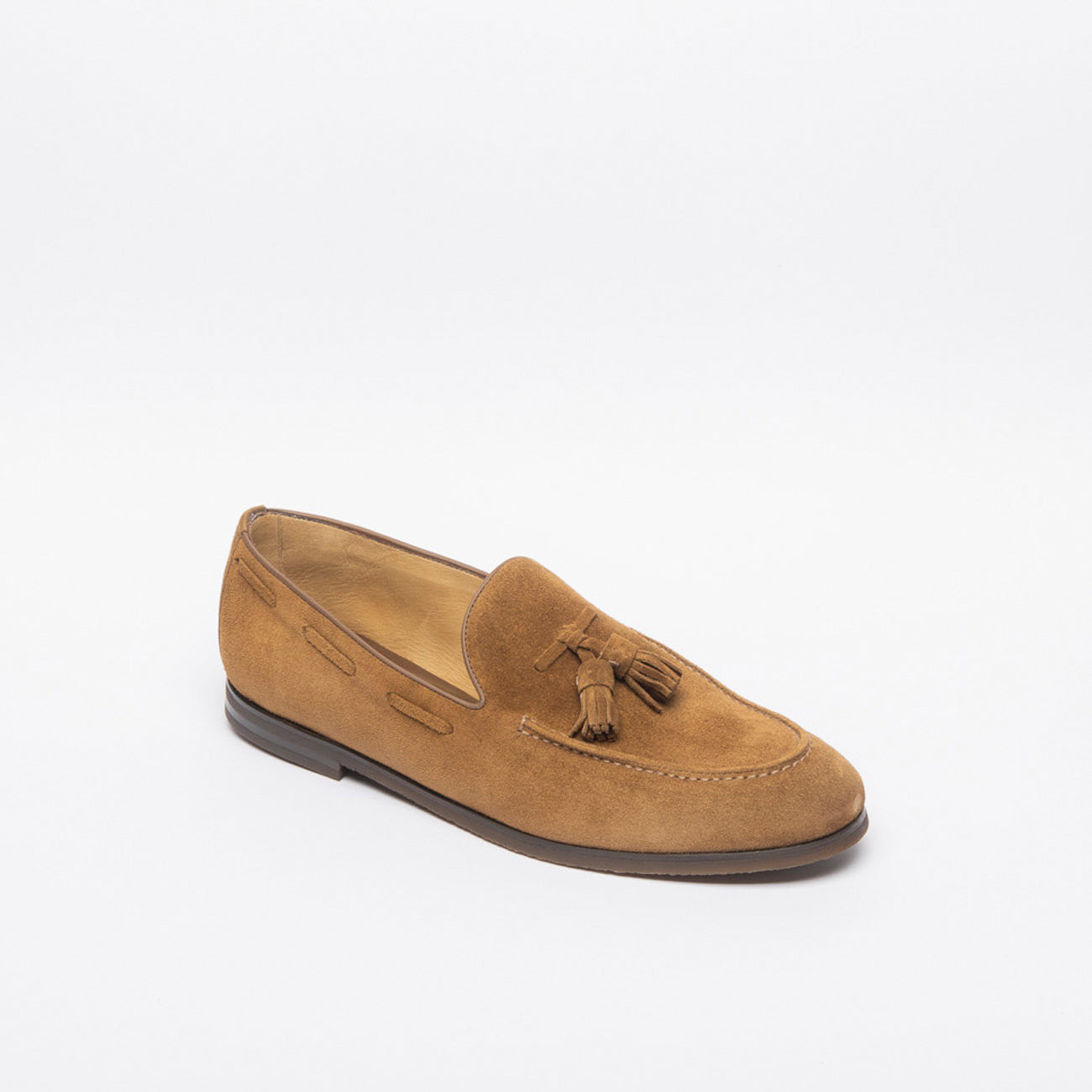 Mocassino con nappine Barrett 251U036.7 in camoscio beige