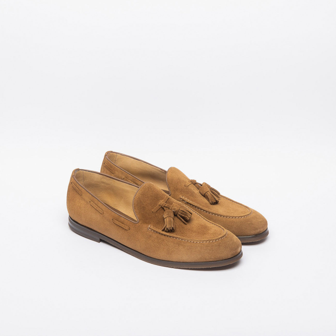 Mocassino con nappine Barrett 251U036.7 in camoscio beige