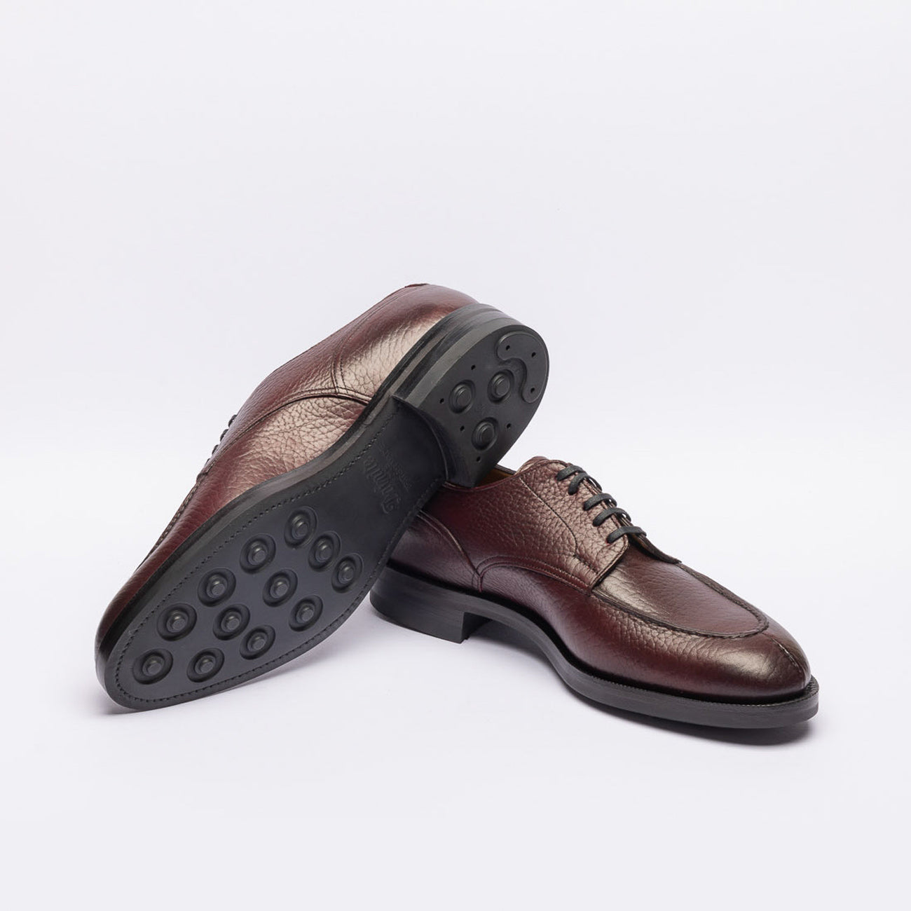 Stringata derby Edward Green Zlin in pelle martellata bordeuax