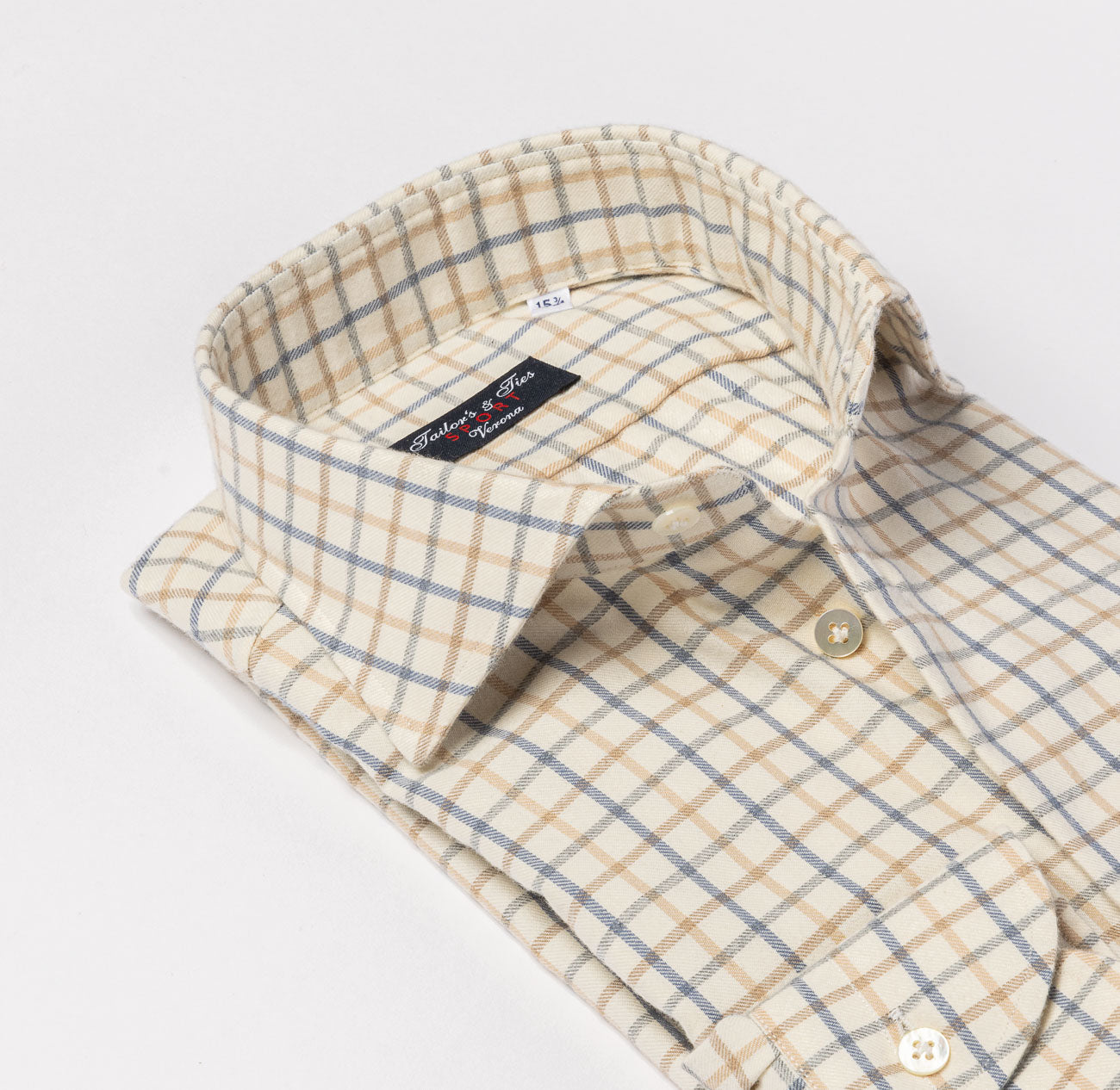 Camicia Tailor's & Ties a Quadretti Blu e Ocra