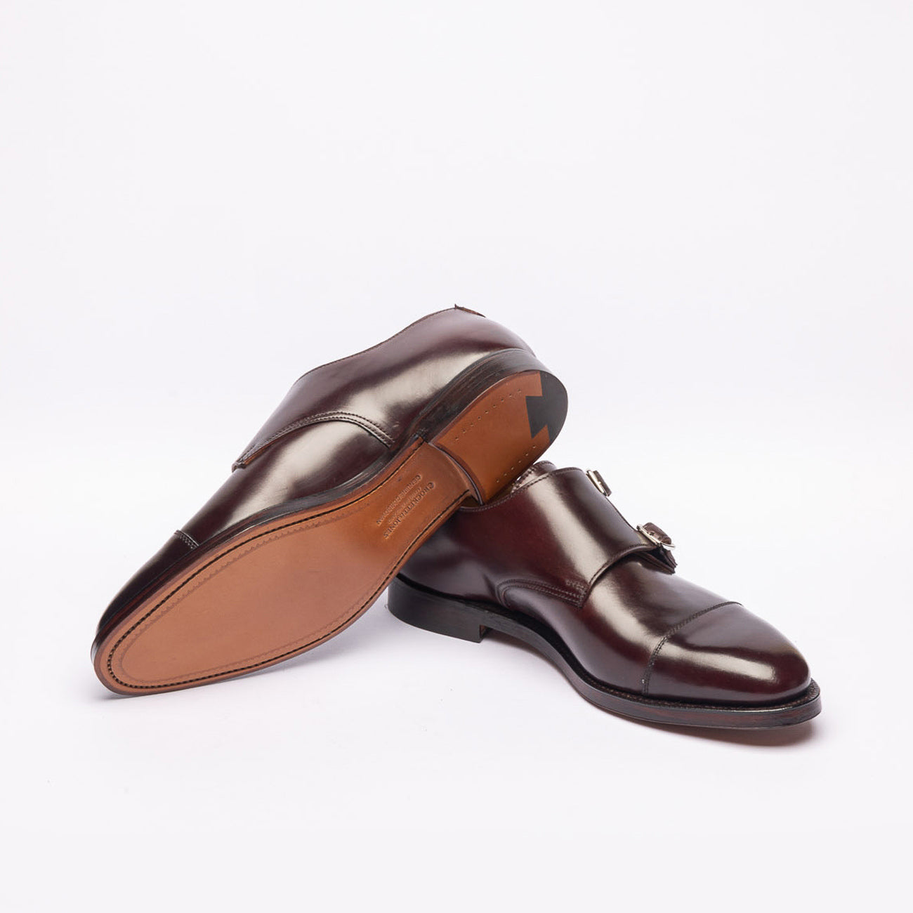 Doppia fibbia Crockett & Jones Lowndes in pelle di cavallo bordeaux