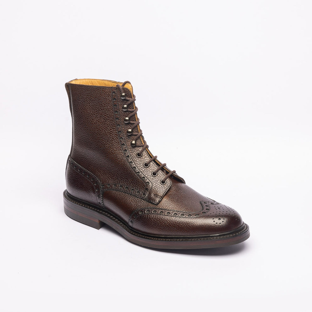 Stivale derby Crockett & Jones Islay in pelle martellata marrone