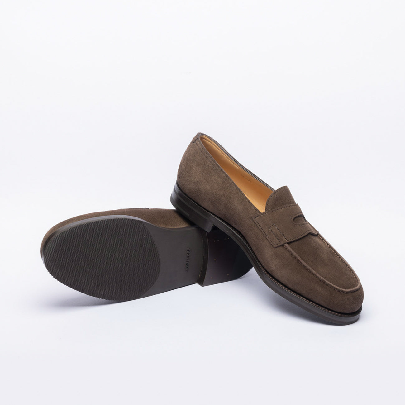 Mocassino penny John Lobb Lopez in camoscio marrone (Flexi Rasp Sole)