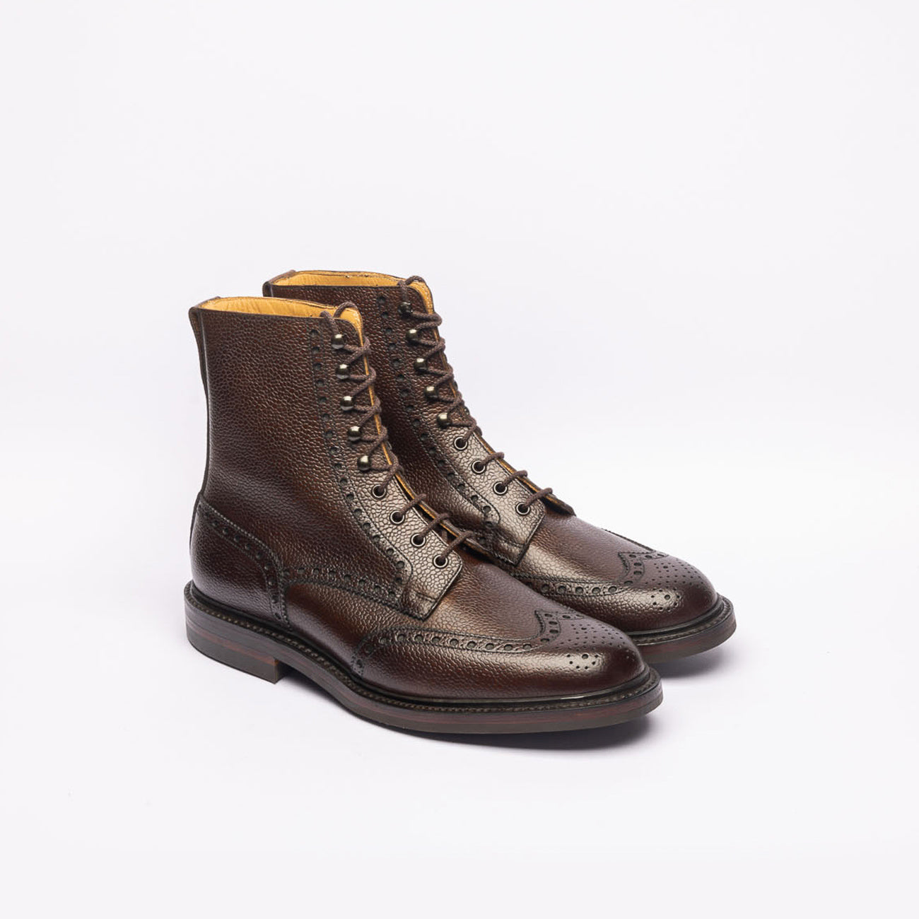 Stivale derby Crockett & Jones Islay in pelle martellata marrone