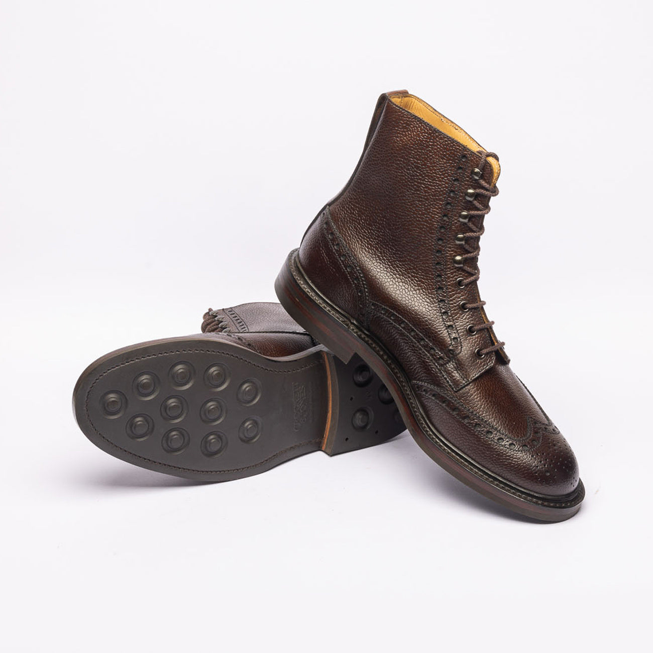 Stivale derby Crockett & Jones Islay in pelle martellata marrone