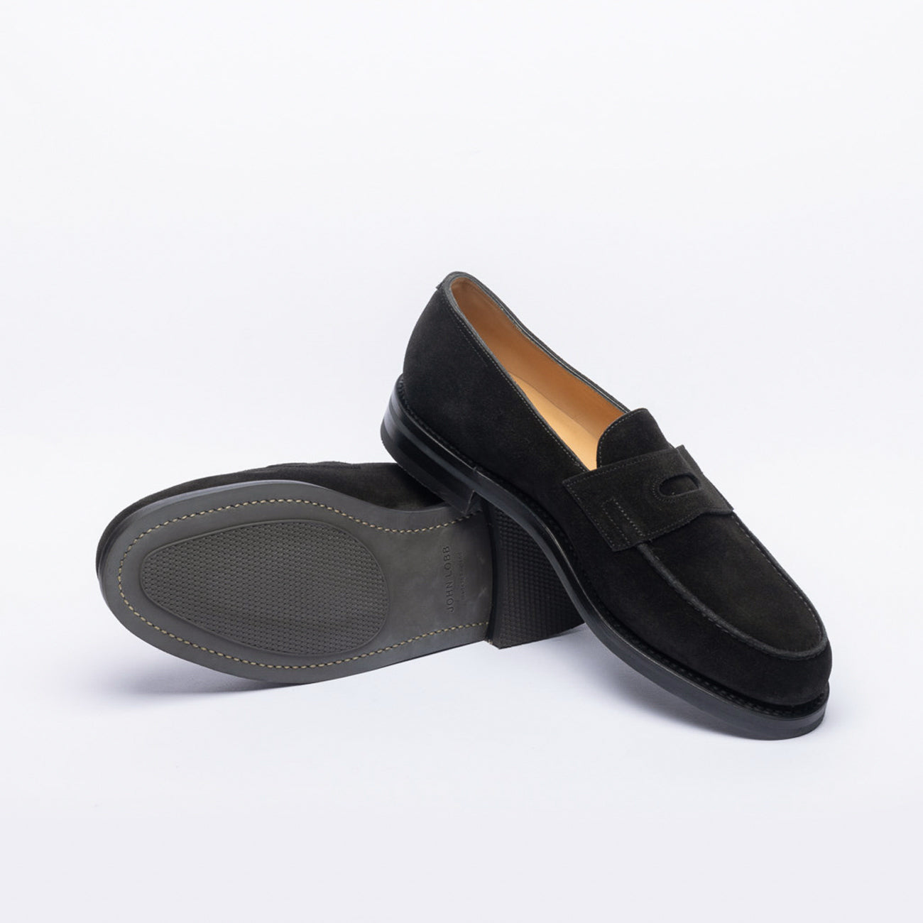 Mocassino penny John Lobb Lopez in camoscio nero