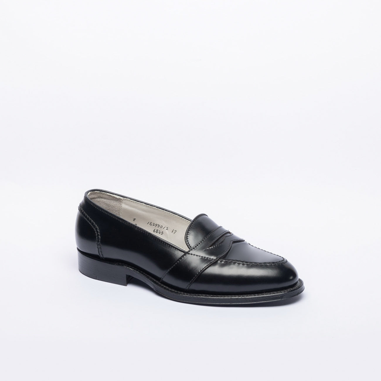 Alden 6845 black shell cordovan full strap penny loafer