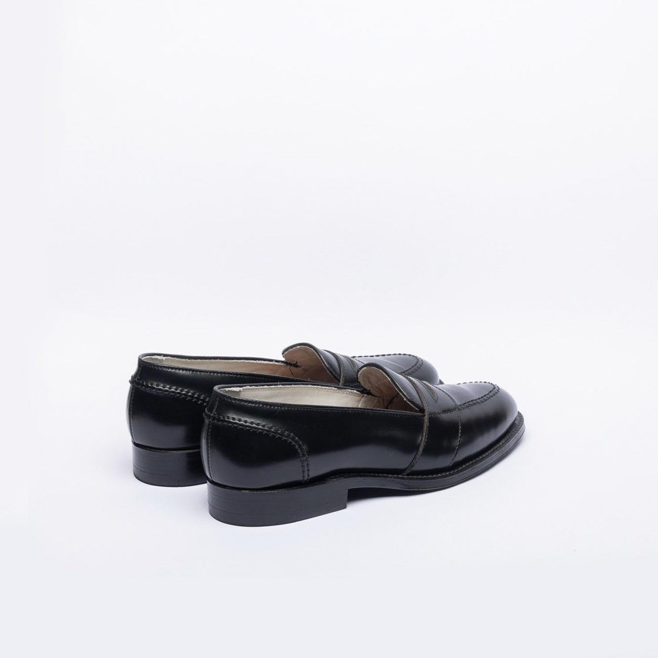 Alden 6845 black shell cordovan full strap penny loafer