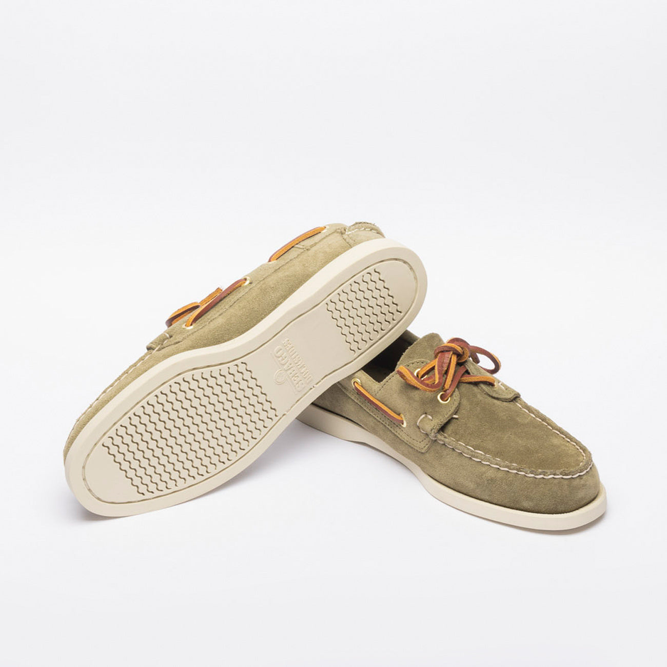 Mocassino da barca Sebago Portalnd Artisan in camoscio verde