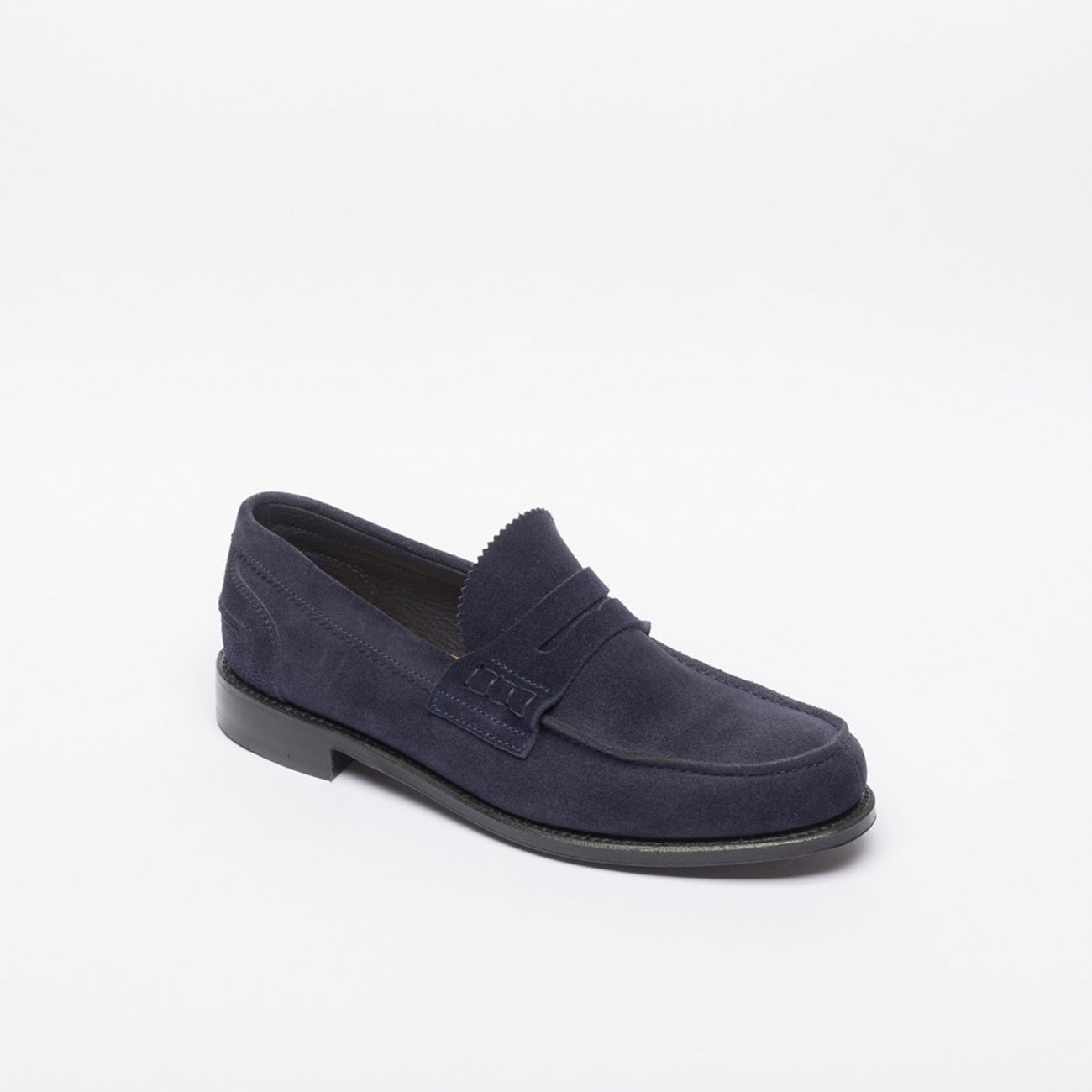 Mocassino penny Cheaney Joseph & Sons Dover EF ALT in camoscio blu (Indigo calf suede)