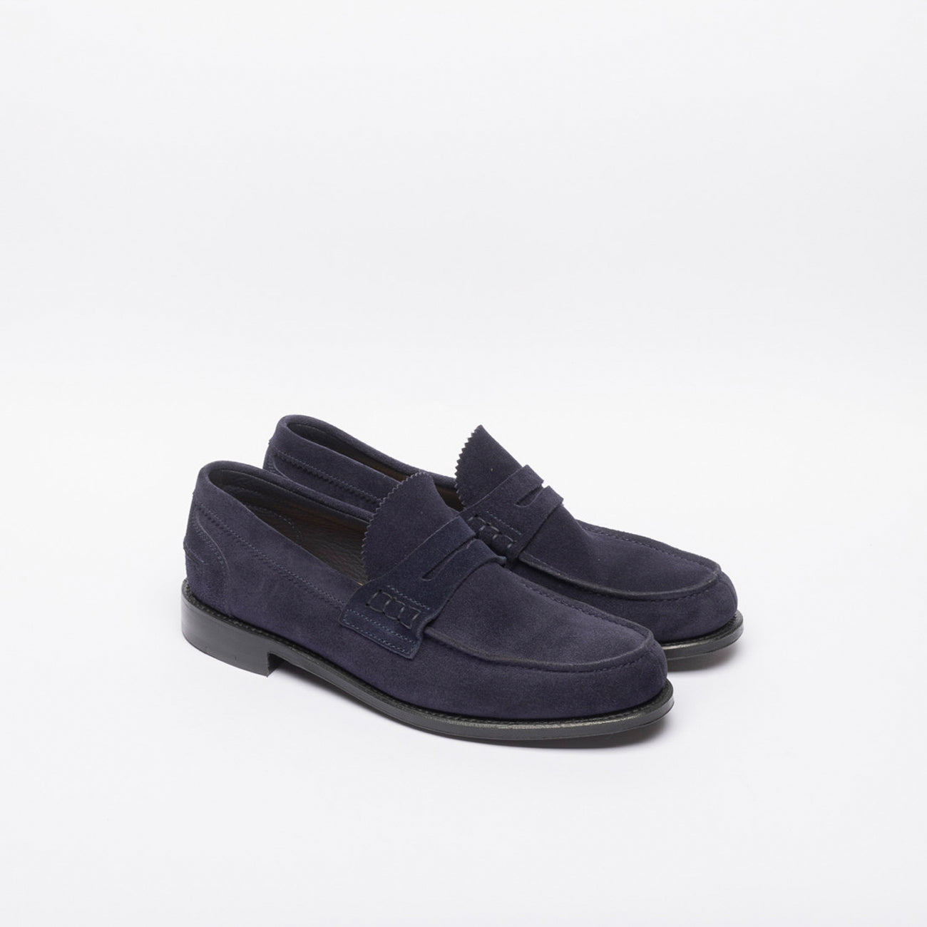 Mocassino penny Cheaney Joseph & Sons Dover EF ALT in camoscio blu (Indigo calf suede)