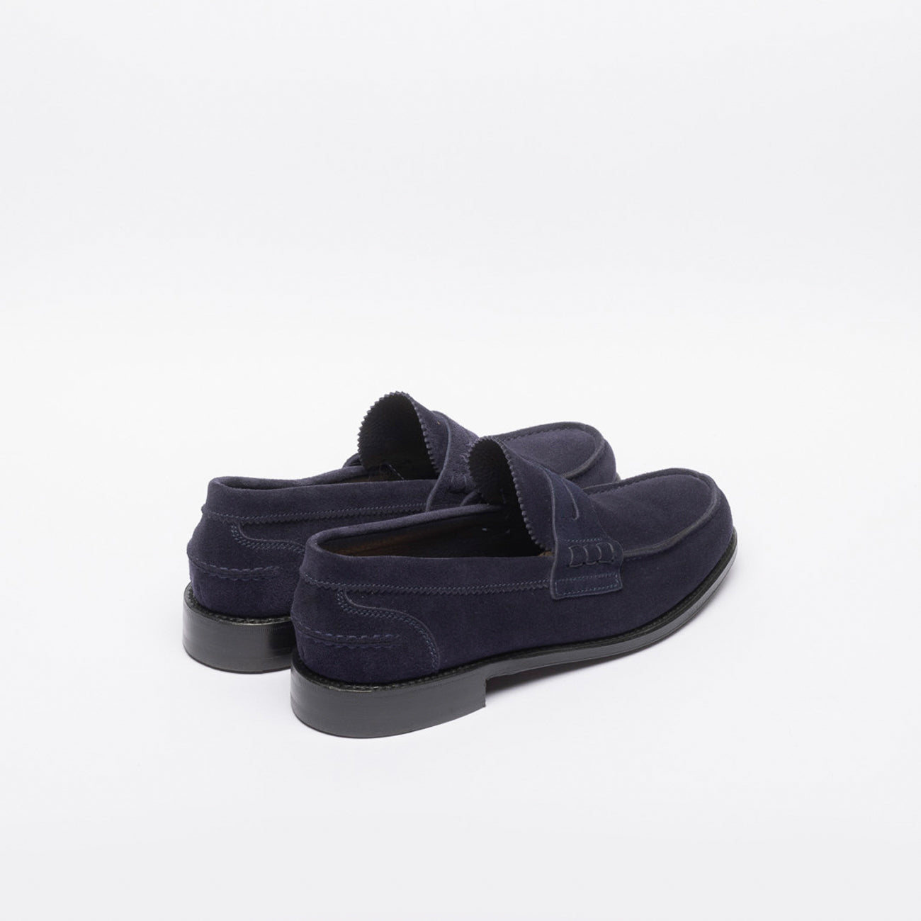 Mocassino penny Cheaney Joseph & Sons Dover EF ALT in camoscio blu (Indigo calf suede)