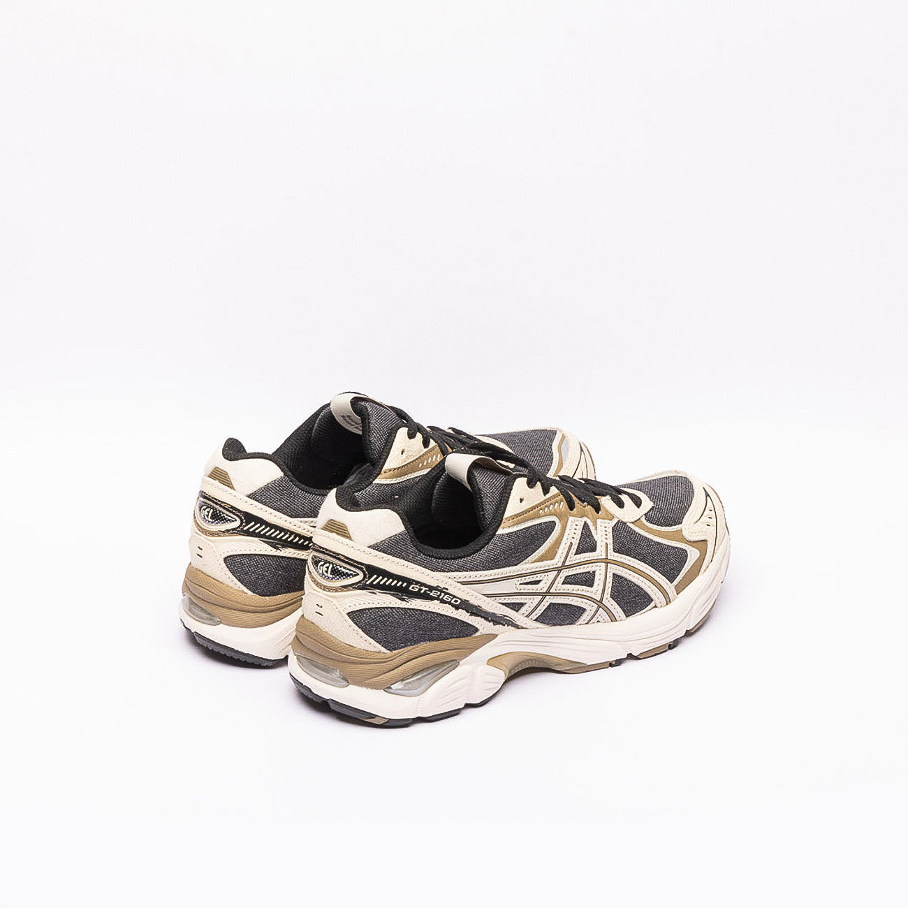 Sneaker running Asics GT-2160 in pelle beige e tessuto grigio