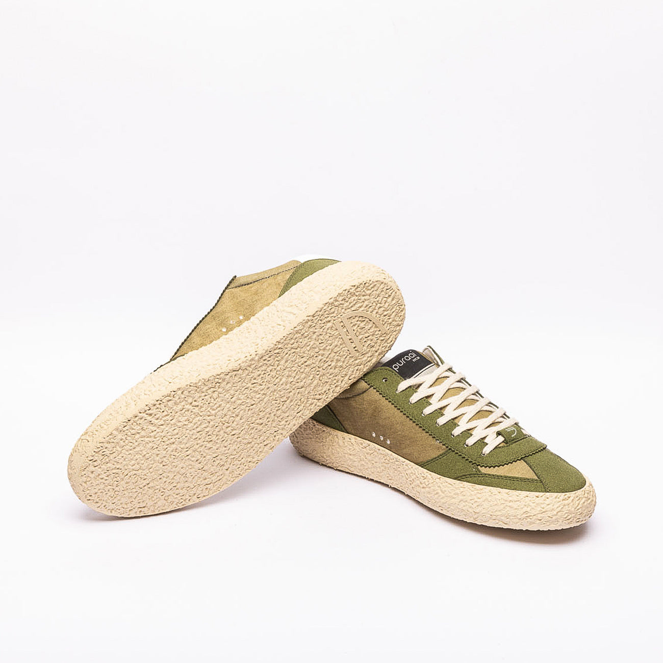 Sneaker Puraai 1.01 Vintage Alga in tessuto e camoscio verde
