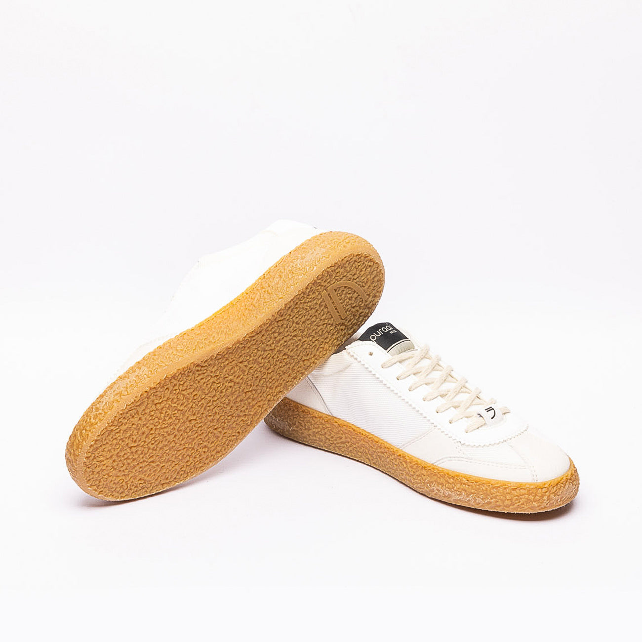 Sneaker Puraai 1.01 Vintage Vaniglia in tessuto e camoscio bianco