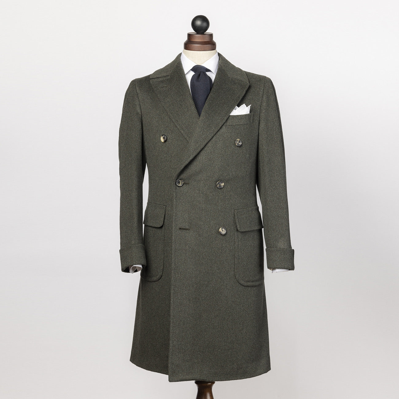 Cappotto doppiopetto Tailor's & Ties in lana Capolavoro di Loro Piana verde