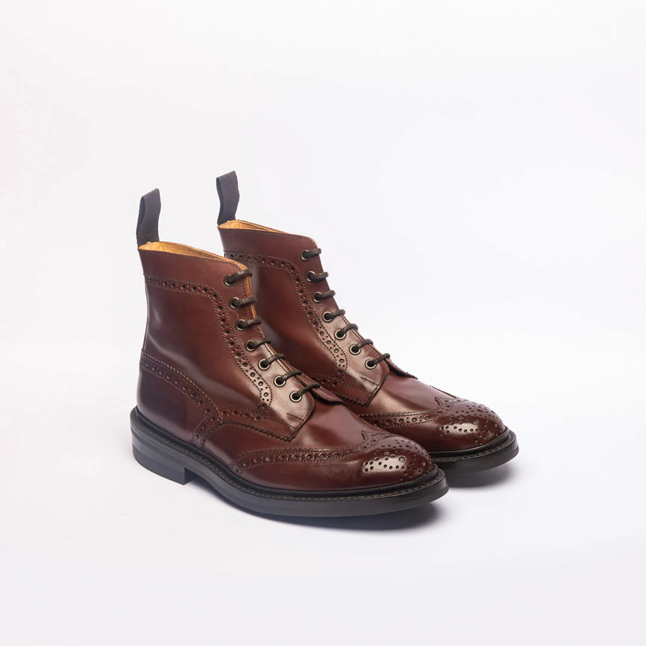 Stivale derby Tricker's Stow in pelle bordeaux