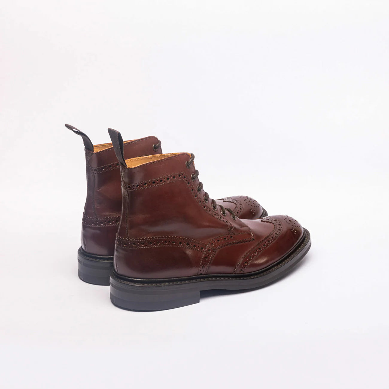 Stivale derby Tricker's Stow in pelle bordeaux