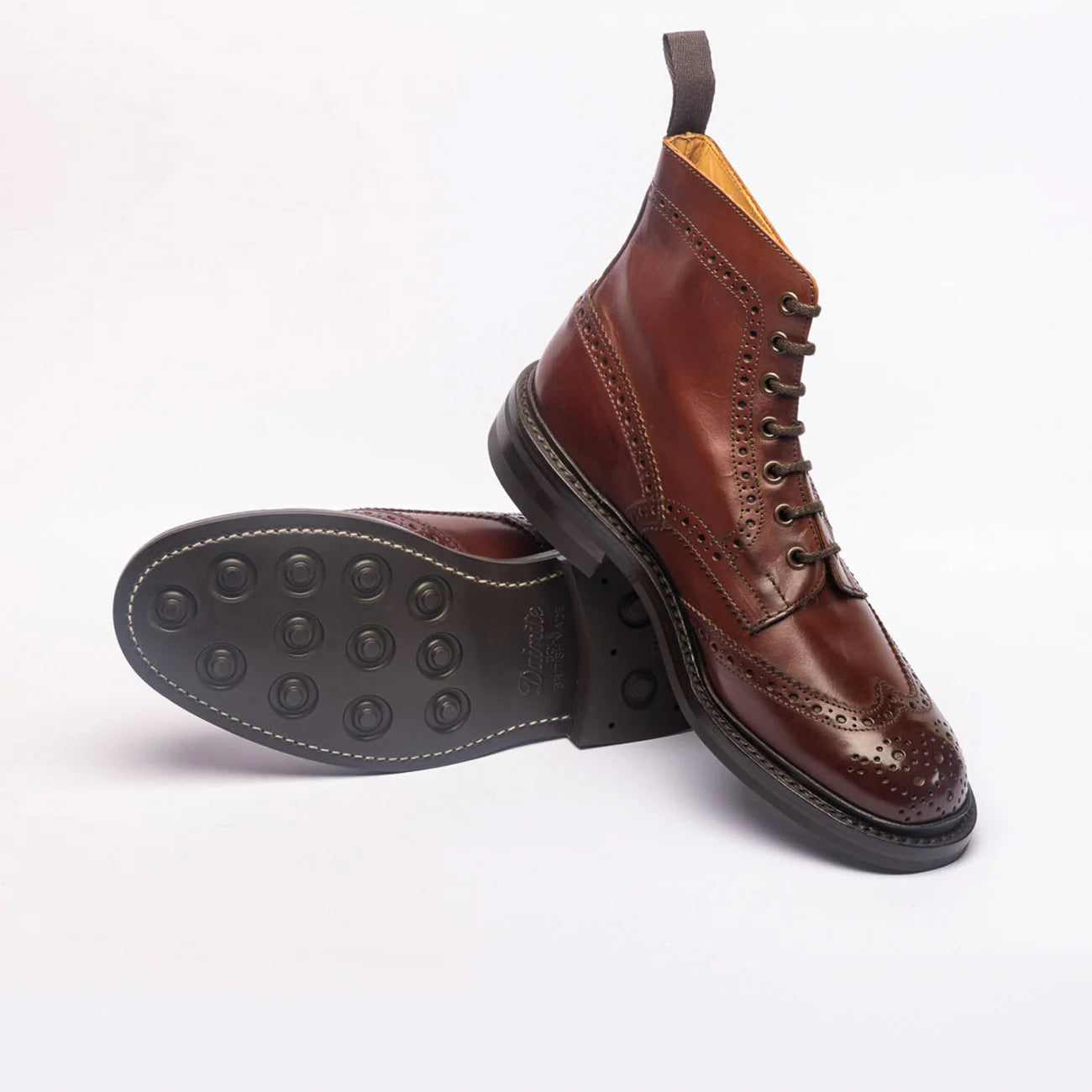 Stivale derby Tricker's Stow in pelle bordeaux