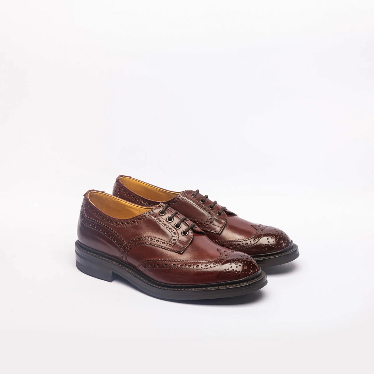 Stringata derby Tricker's Bourton in pelle bordeaux