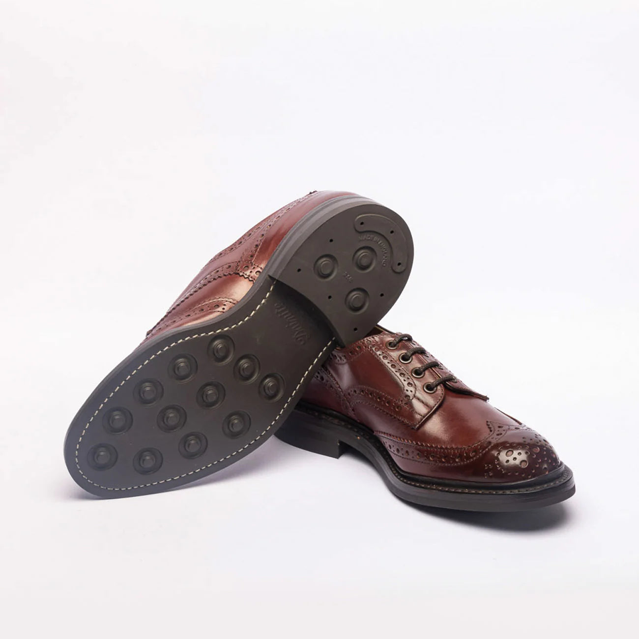 Stringata derby Tricker's Bourton in pelle bordeaux