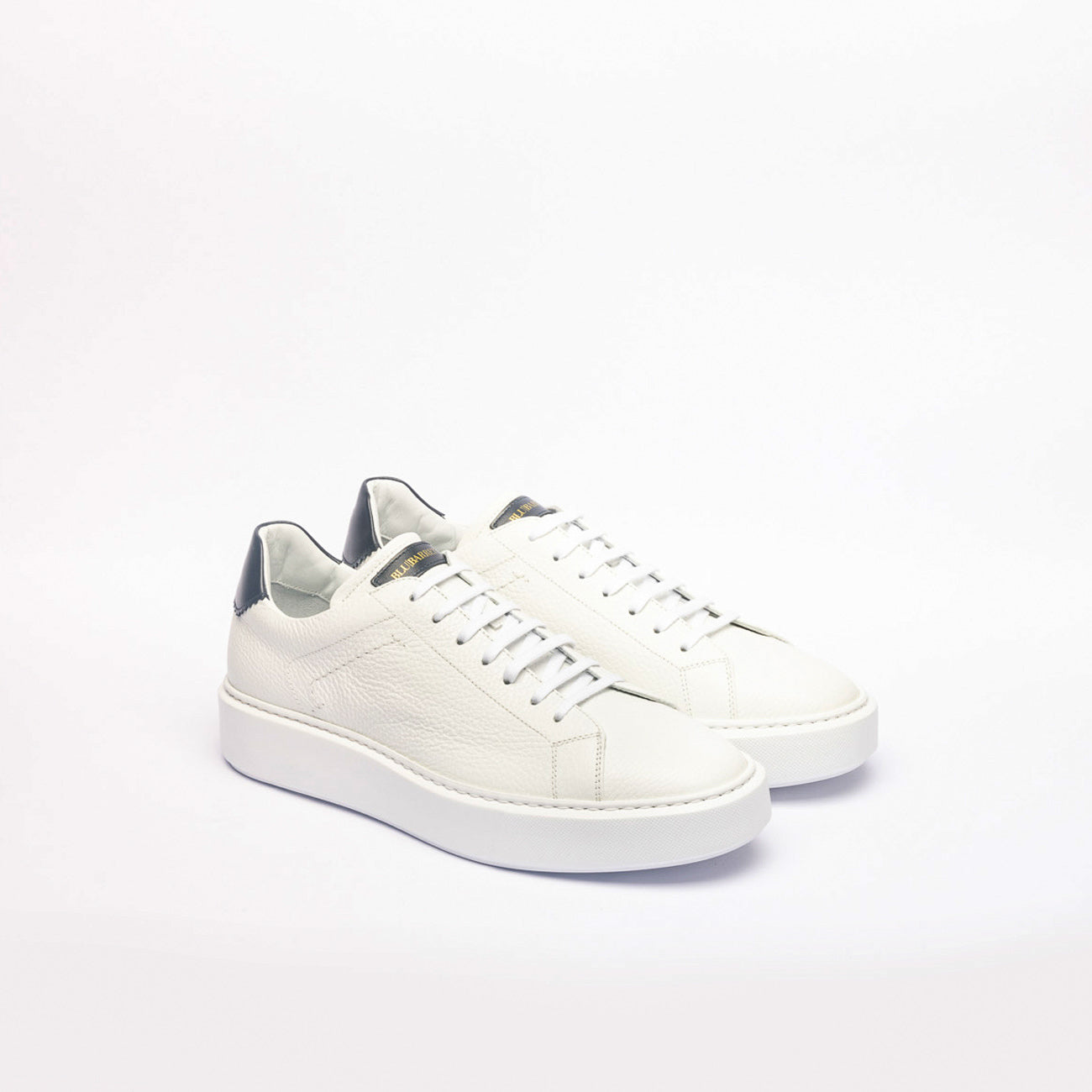 Sneaker Blu Barrett Rise-13819 in pelle martellata bianca