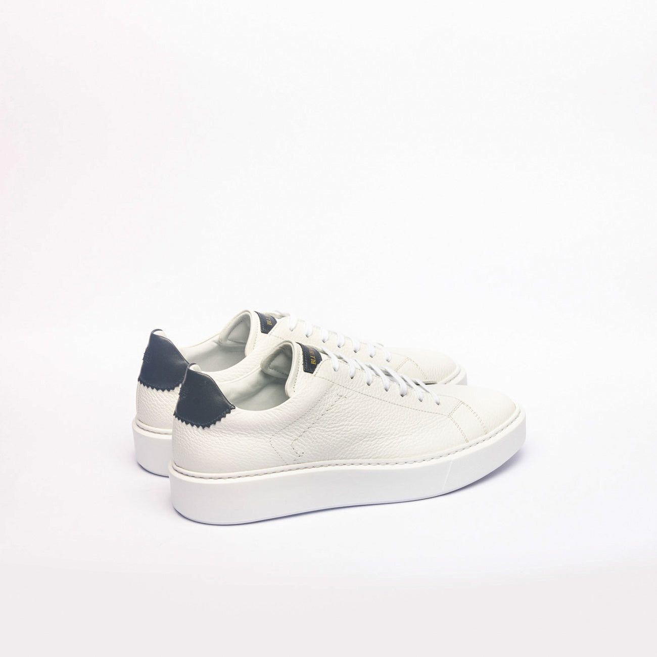 Sneaker Blu Barrett Rise-13819 in pelle martellata bianca