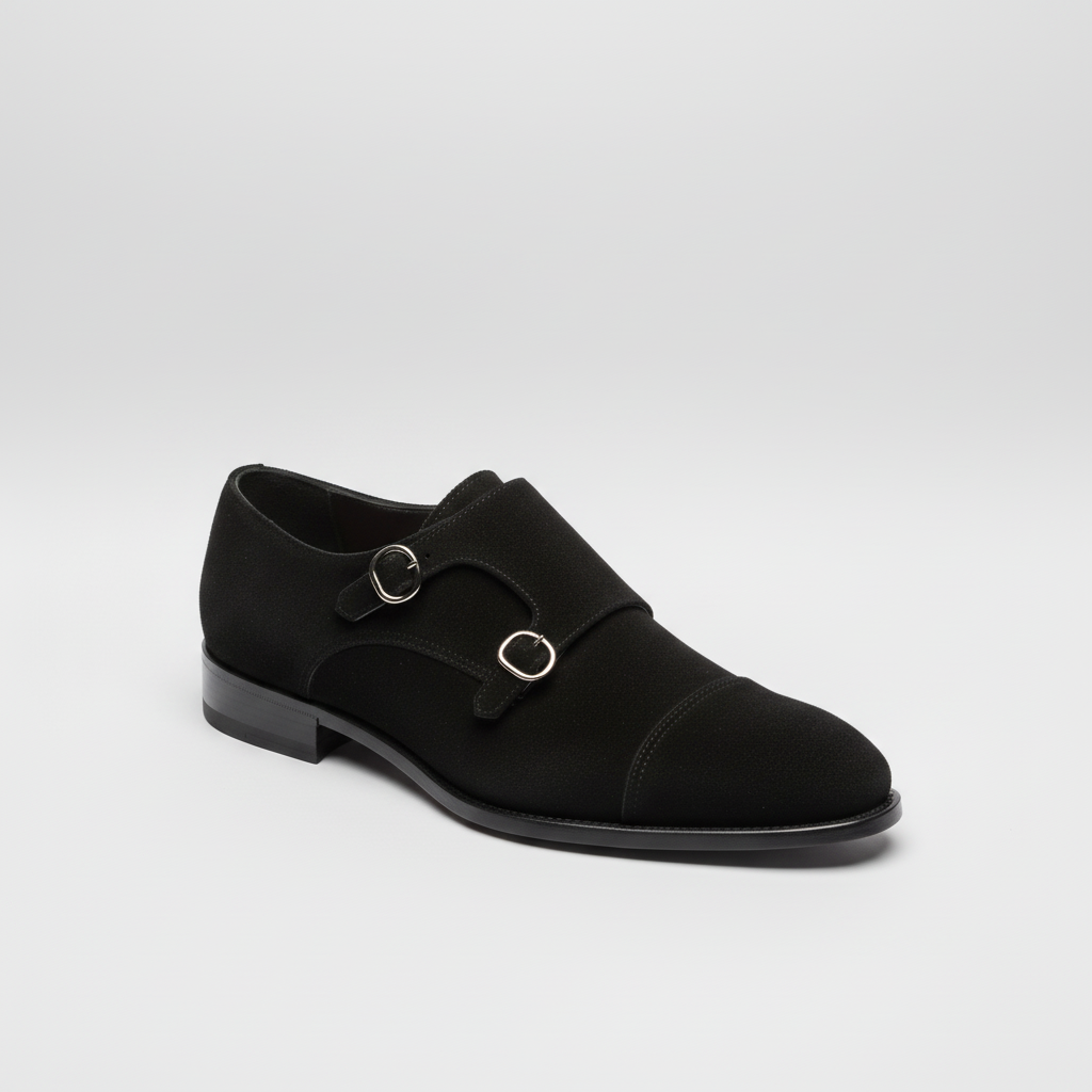 Doppia fibbia Barrett 232u007 in camoscio nero