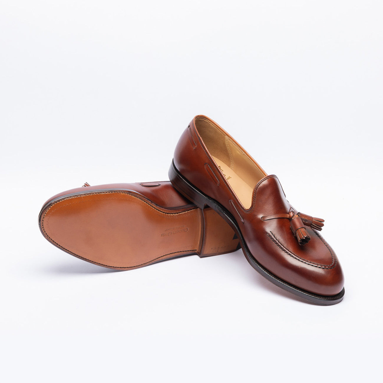 Mocassino con nappine Crockett & Jones Cavendish 2 in pelle cuoio