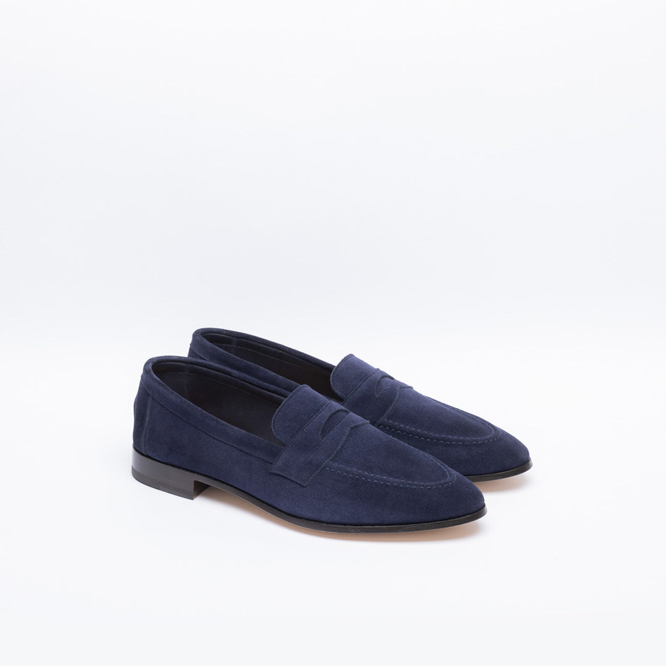 Mocassino penny Cheaney Joseph & Sons Toby II in camoscio blu