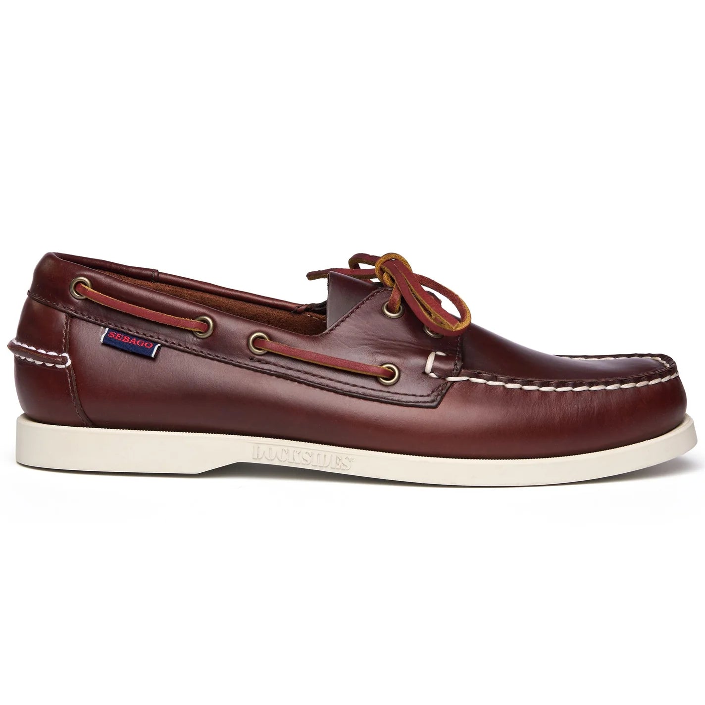 Sebago Docksides Portland boat moccasin in brown leather (Waxed leather)