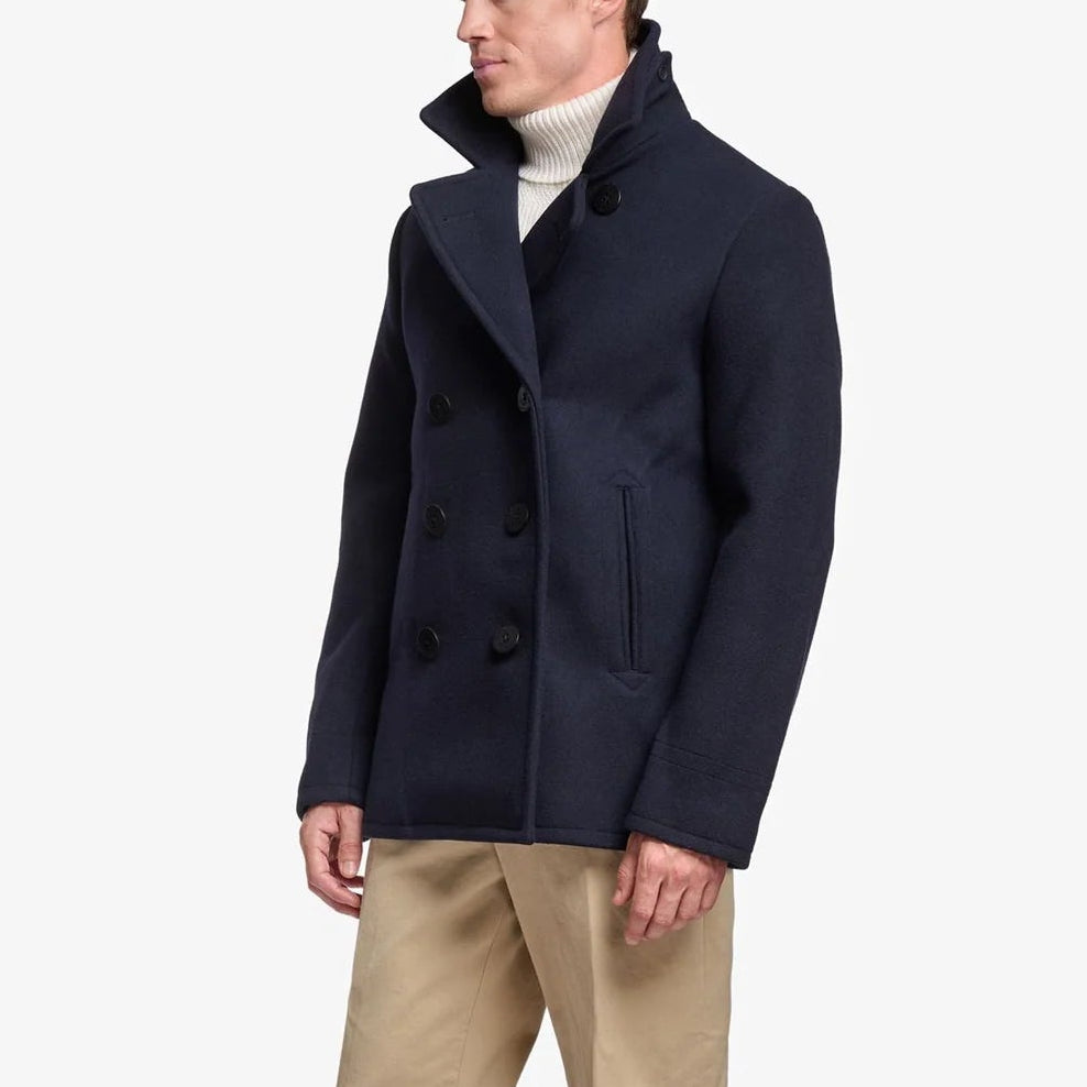 Caban doppiopetto Sebago Reefers Bonded Wool in misto lana blu