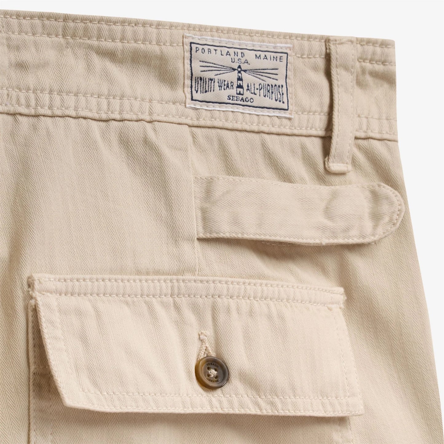 Pantalone Sebago Milton Herringbone in cotone beige