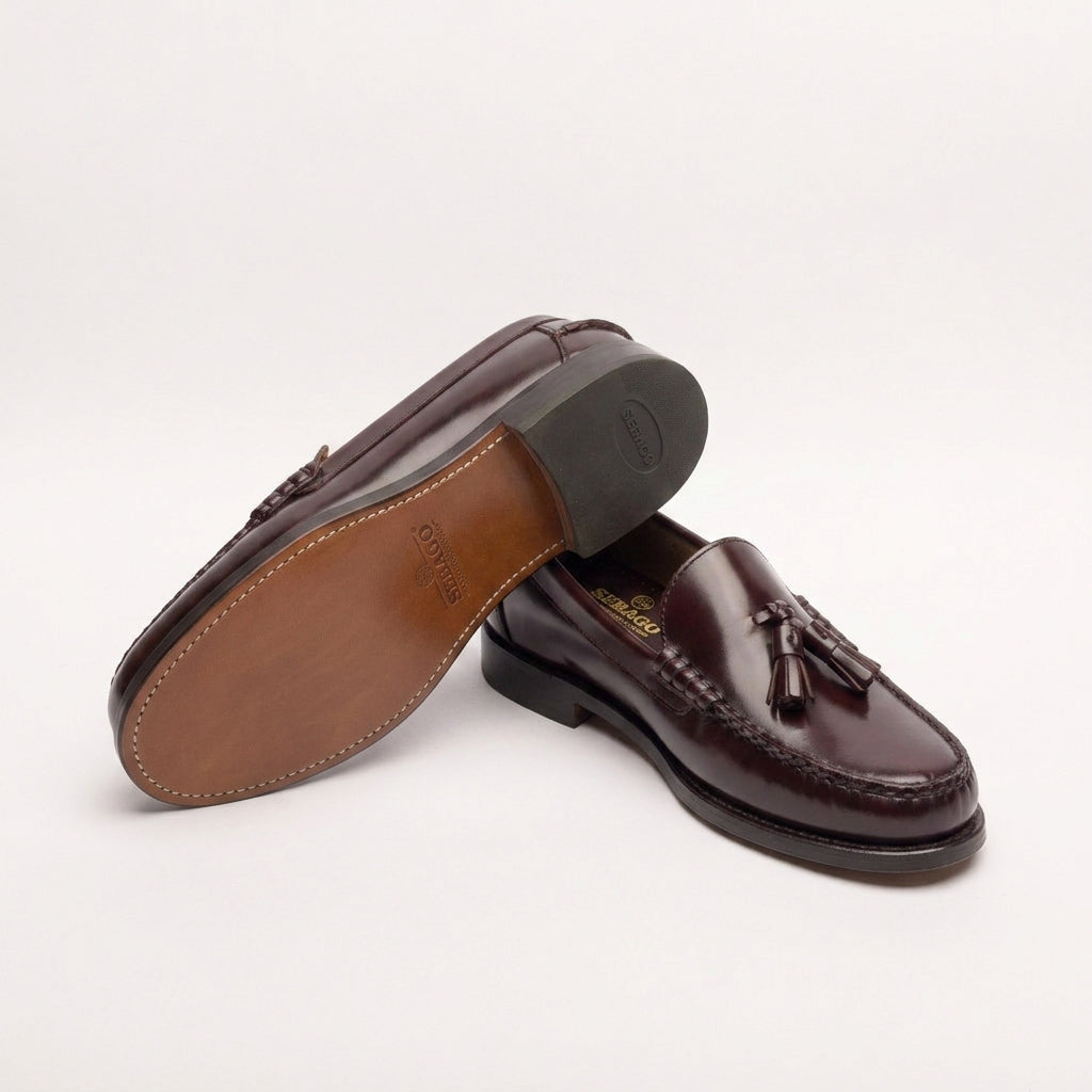 Mocassino con nappine Sebago Classic Will in pelle bordeaux