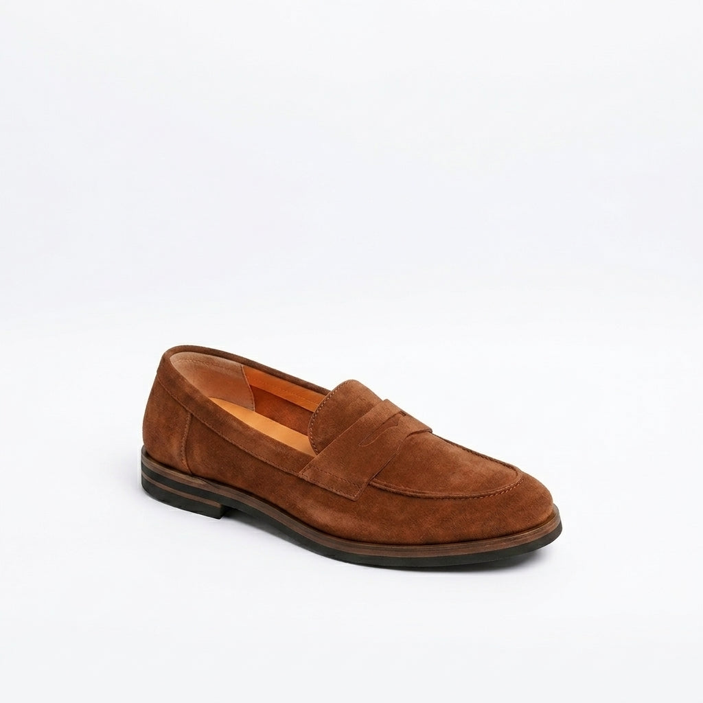 Mocassino penny Astorflex Dartflex Rubber in camoscio marrone