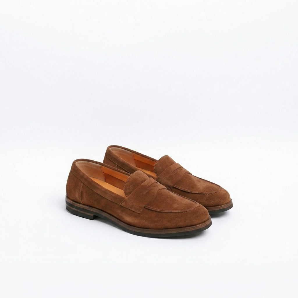 Mocassino penny Astorflex Dartflex Rubber in camoscio marrone