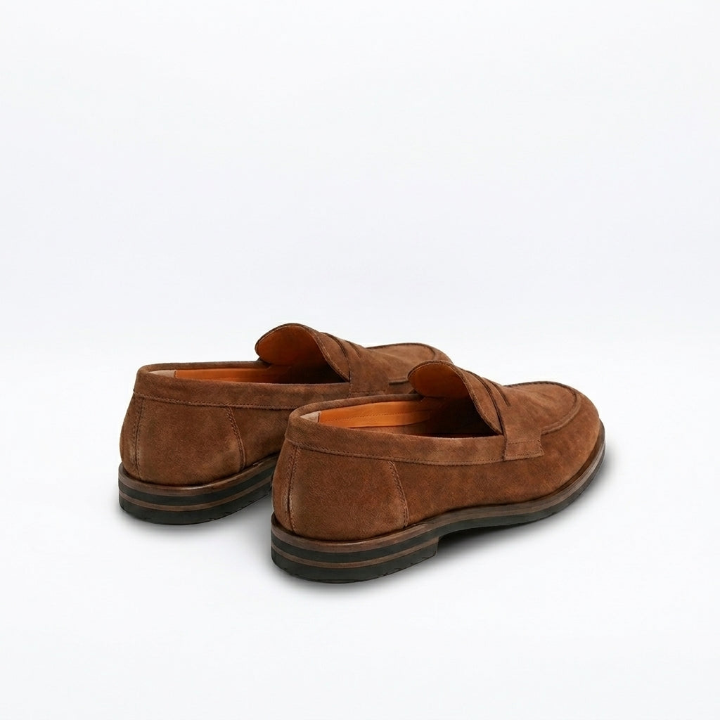 Mocassino penny Astorflex Dartflex Rubber in camoscio marrone
