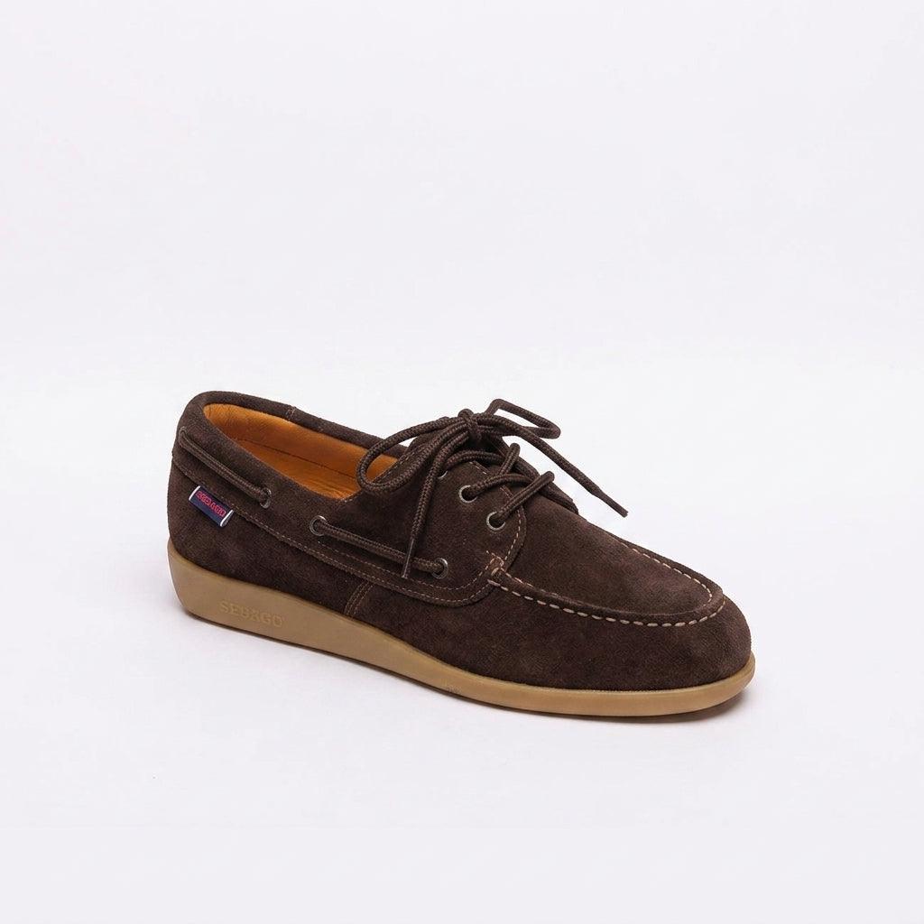 Stringata derby Sebago Gary Jobson in camoscio marrone