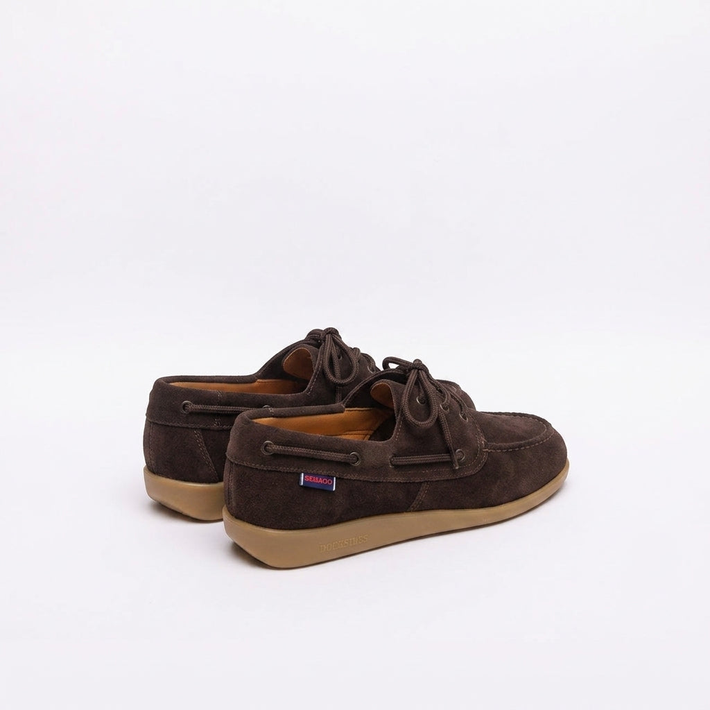Stringata derby Sebago Gary Jobson in camoscio marrone