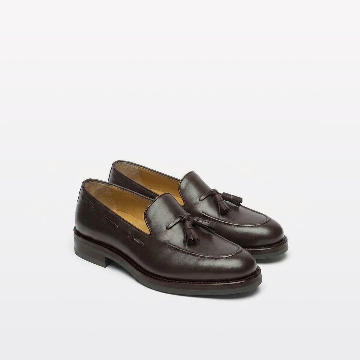 Mocassino con nappine Borghini GB03 in pelle marrone (suola in Gomma)