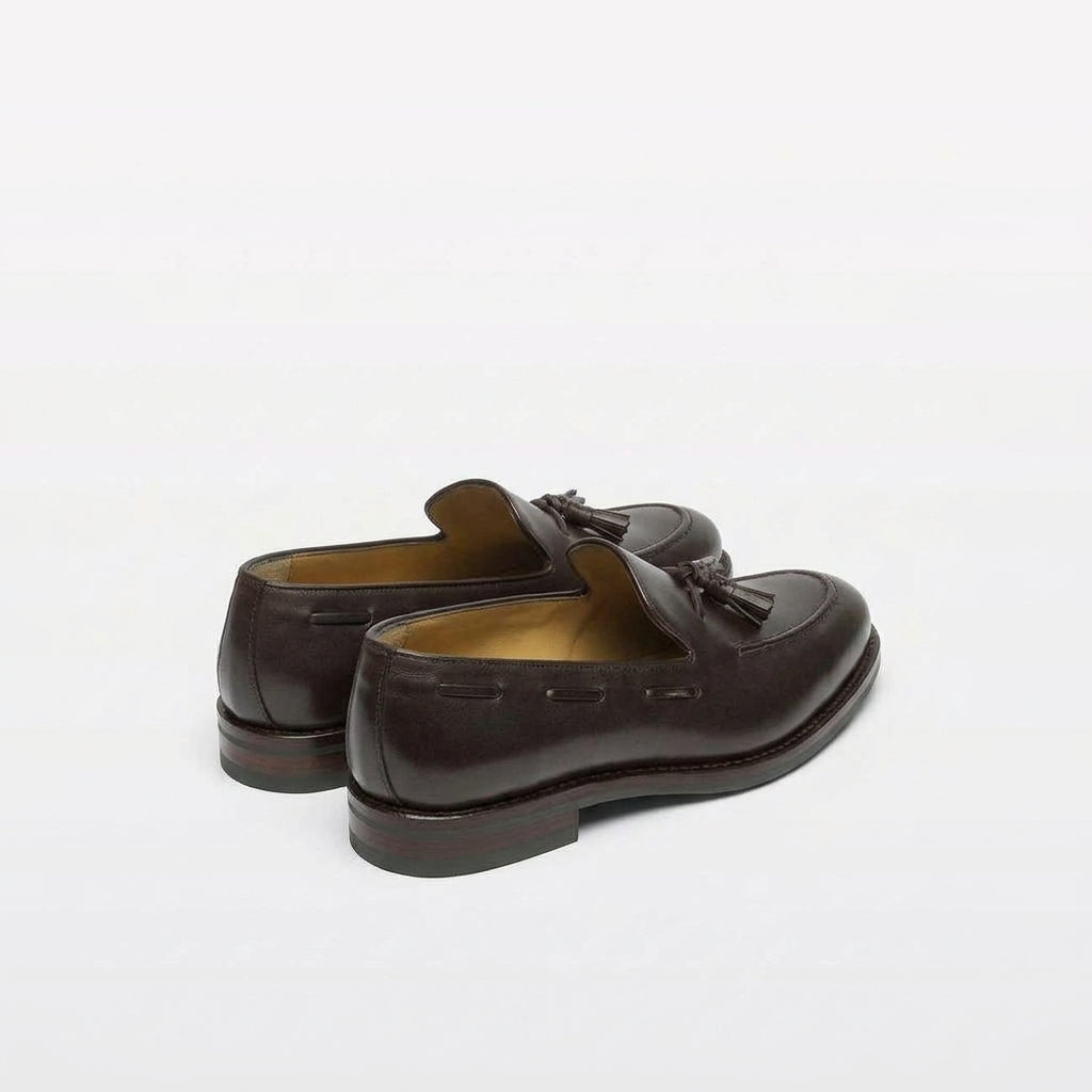 Mocassino con nappine Borghini GB03 in pelle marrone (suola in Gomma)