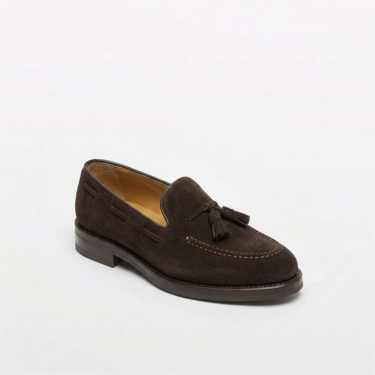 Mocassino con nappine Borghini GB03 in camoscio marrone (suola in Gomma)