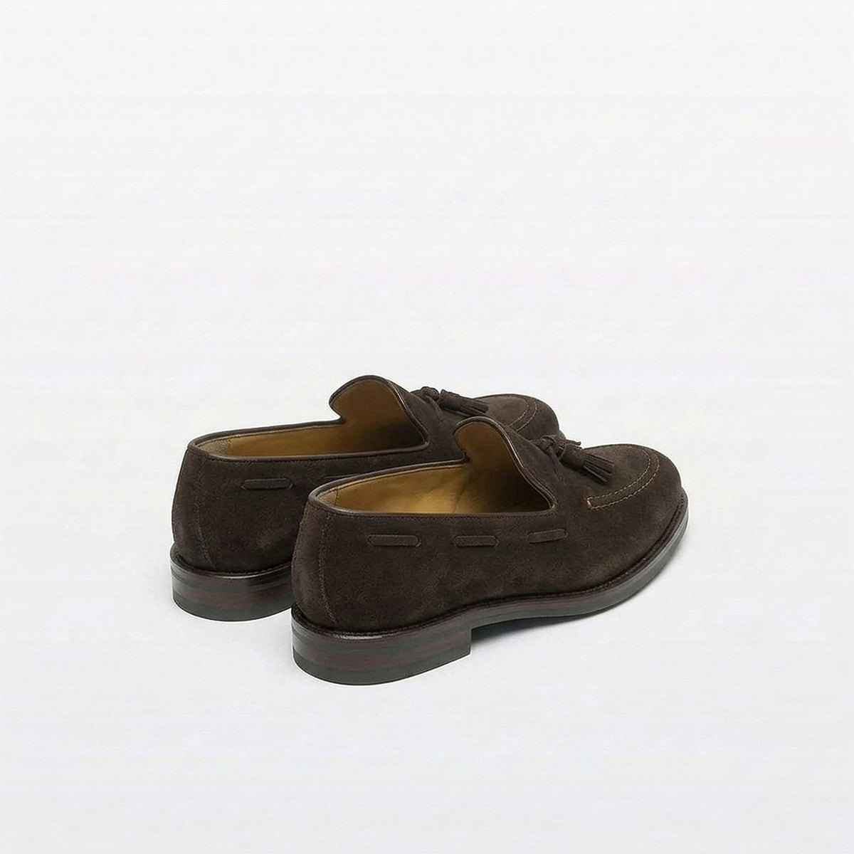 Mocassino con nappine Borghini GB03 in camoscio marrone (suola in Gomma)