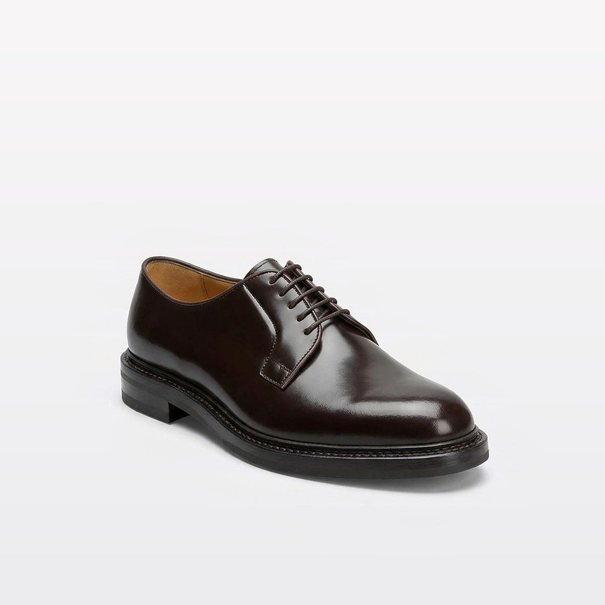 Stringata derby Borghini GB32 in pelle spazzolata marrone