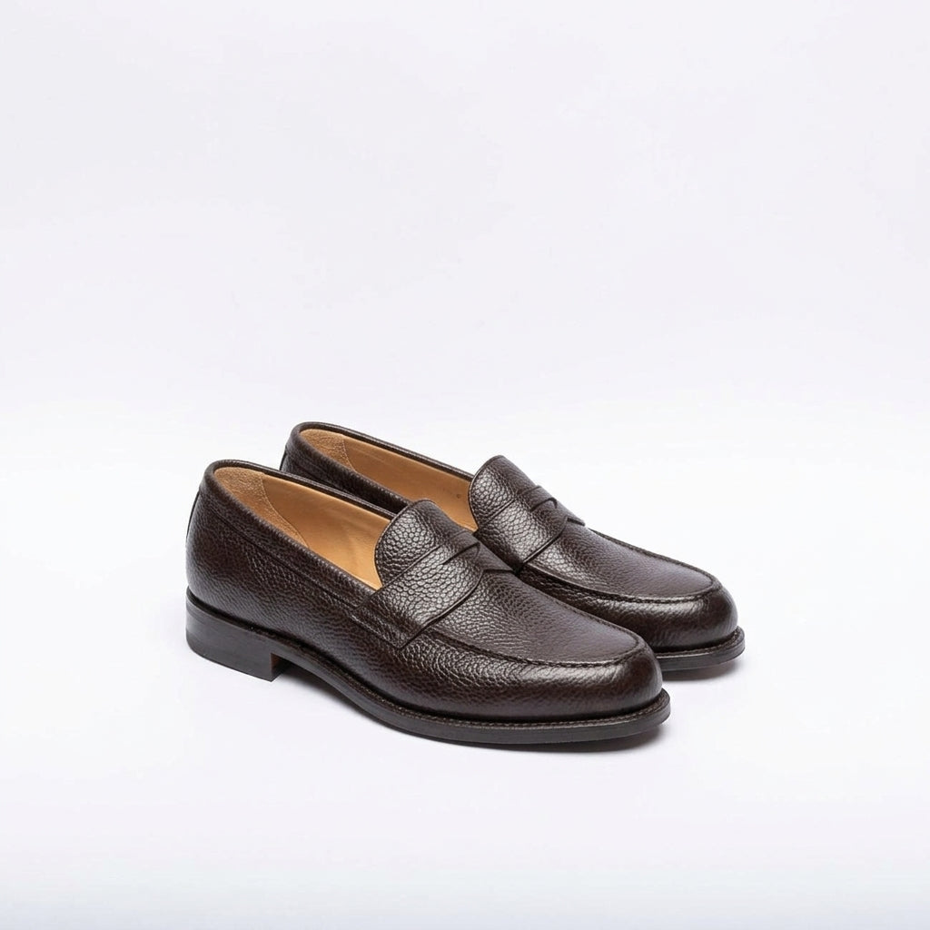 Mocassino penny Cheaney Joseph & Sons Hudson in pelle martellata marrone