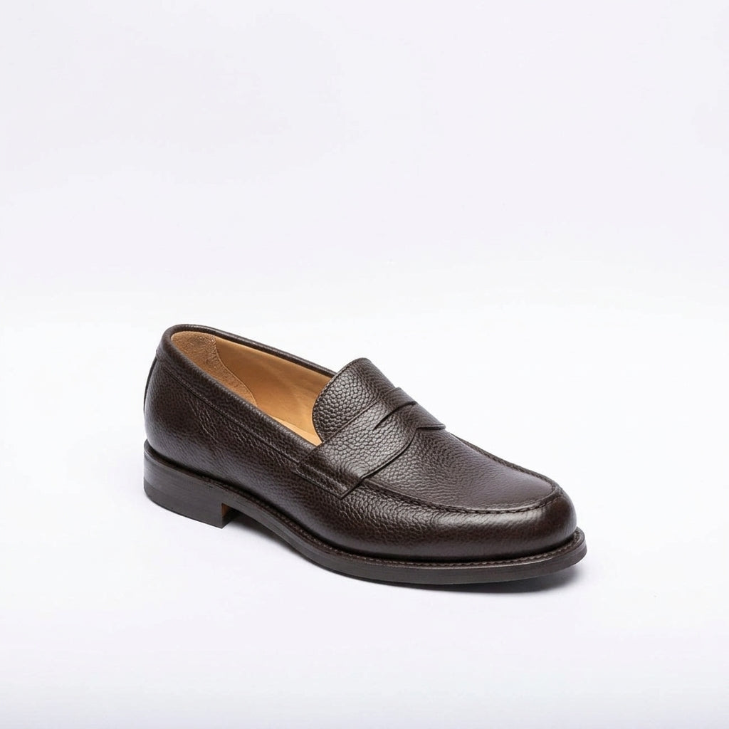Mocassino penny Cheaney Joseph & Sons Hudson in pelle martellata marrone