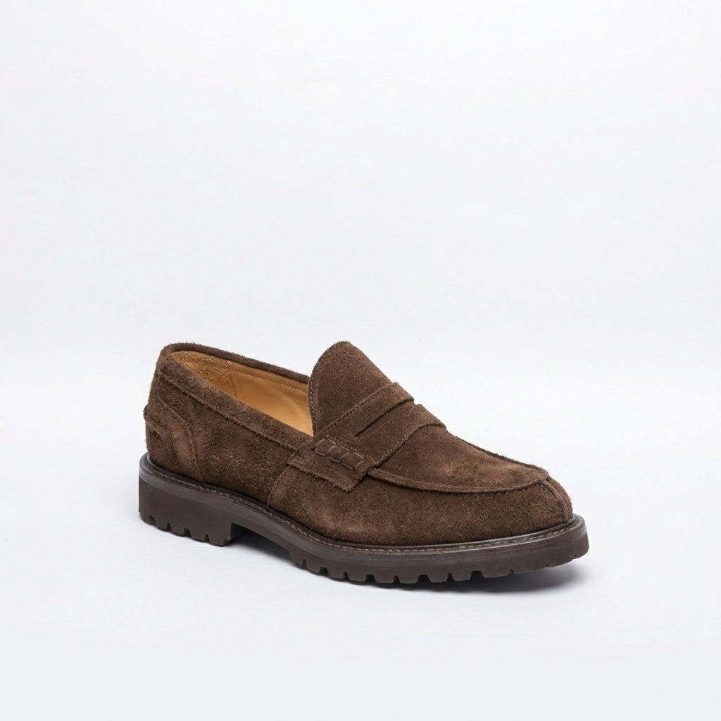 Mocassino penny Tricker's James in camoscio marrone (Suola Vi-Lite)