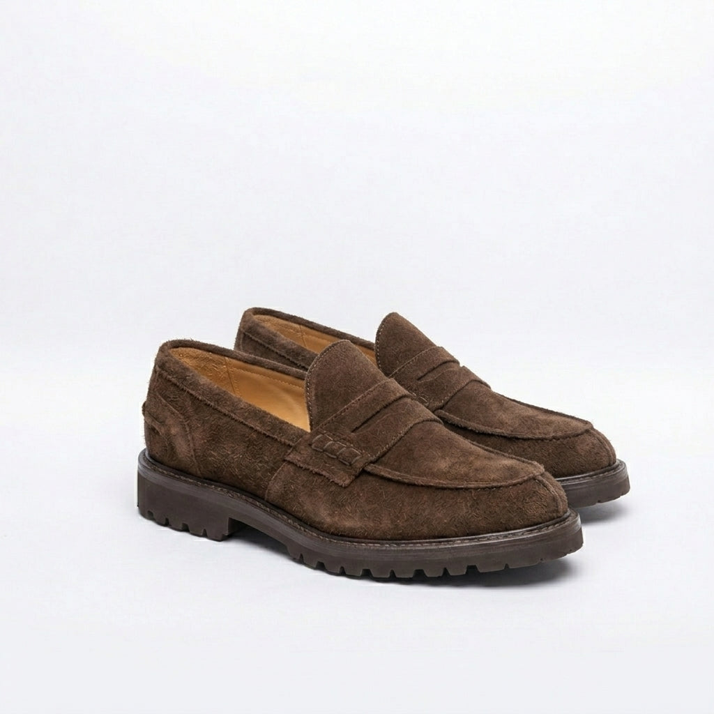 Mocassino penny Tricker's James in camoscio marrone (Suola Vi-Lite)