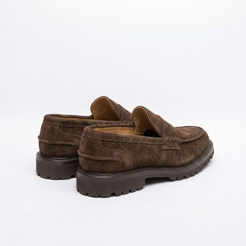 Mocassino penny Tricker's James in camoscio marrone (Suola Vi-Lite)